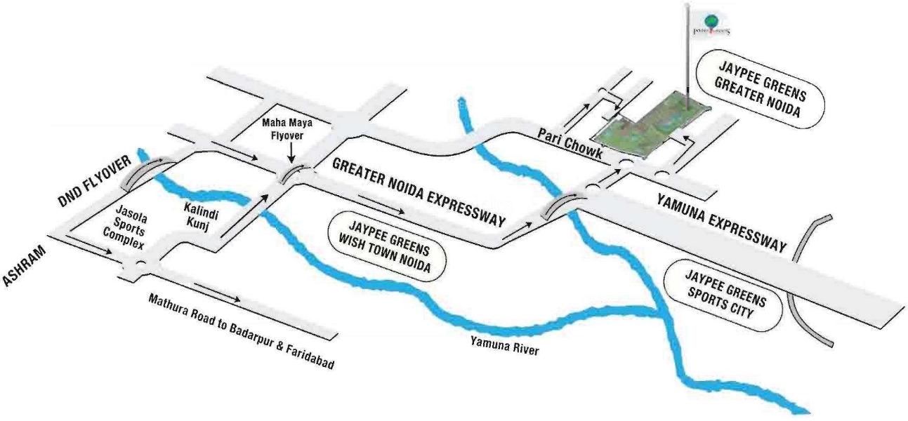 Jaypee Greens Kosmos Location Map