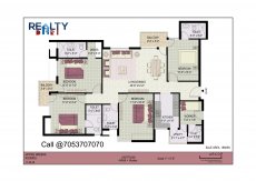 4 bhk+ 4t + servant(1870 sqft) Layout