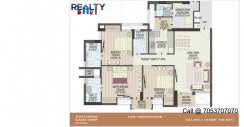 3 bhk+ 3t Simplex(1570 sqft) Layout