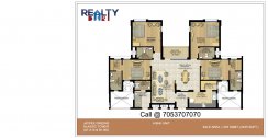 4 bhk+ 4t + servant B3-B4 Towers(2450 sqft) Layout