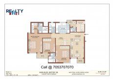 3 bhk+ 3t + servant(1570 sqft) Layout kasa isles