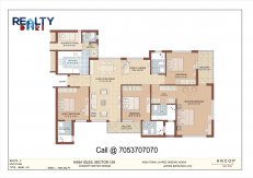 4 bhk+ 4t + servant(1935 sqft) Layout kasa isles