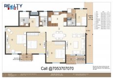 3 BHK 1680 SQ FT LAYOUT KRESCENT HOMES