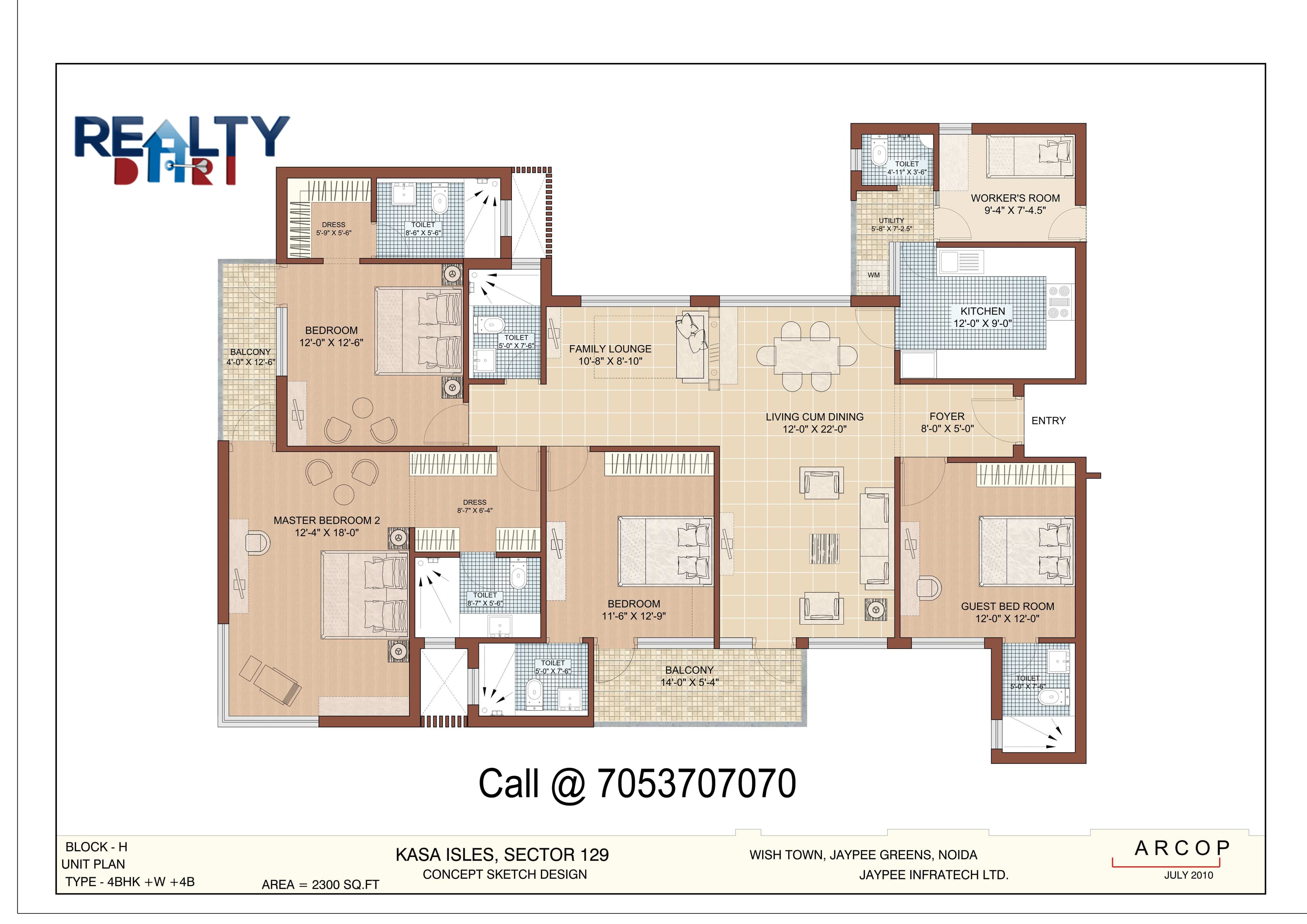 4 bhk +servant 2300 sq ft kasa isles layout