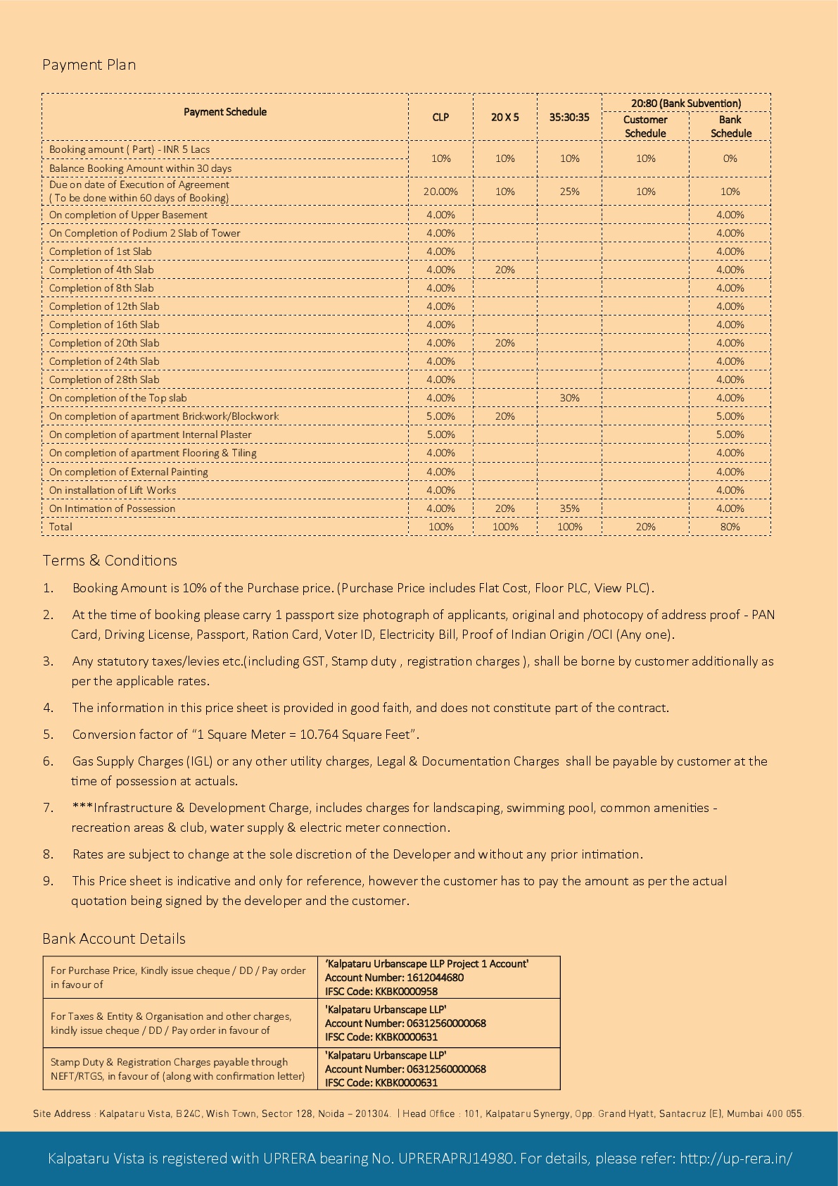 Payment Plan- Kalpataru vista